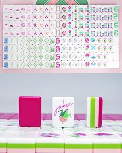 Jeu de tuiles de mahjong américain personnalisé, de luxe, rose rouge, en acrylique à 4 couches, gravé, durable, écologique, moderne et portable - Product Image 2