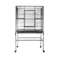 Grande cage à oiseaux en métal, design rectangulaire, avec roulettes, pour l'élevage et le vol, fabriquée en usine, cage-villa pour perroquets, cage extra-large