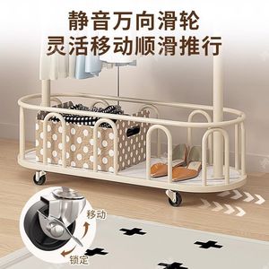 Youhui Floor Standing <b>Clothes</b> Rack With Wheels Lightweight Clothing Organizer Minimalist Design For Bedroom And Living Room - Product Image 4