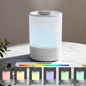 Humidificador ultrasónico de vapor caliente, diseño híbrido, 1.5L, 2.5L, 4.5L, humidificador de vapor caliente con bandeja para aceites aromáticos, luz nocturna - Product Image 4