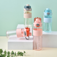 Gourde portable en plastique de qualité alimentaire, grande capacité, double ouverture, sans BPA, écologique, anti-fuite, compatible eau bouillante, avec paille – Vente en gros