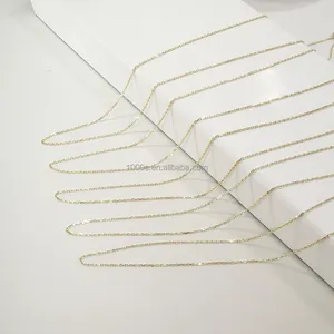 Wholesale 9K  14K  18K Solid Gold Chain Necklace Gold Cable Cross Chain New Design 9K Gold Fine Jewelry for Pendant Chain