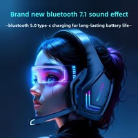 E4 Wireless 5.0 Headset Gaming Over-Ear Suara Dolby Hi-Fi Latensi Rendah Mikrofon Peredam Bising Aktif Kabel+Nirkabel Sentuh