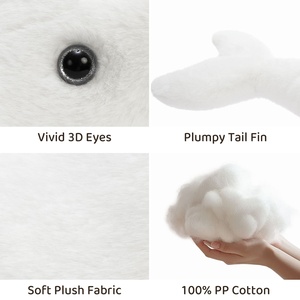 Peluche de Ballena <span class=keywords><strong>Beluga</strong></span> Blanca, <span class=keywords><strong>Animal</strong></span> Marino Suave y Adorable, Juguete de Peluche para Niños Amantes del Océano, Regalo Suave y Acogedor - Product Image 6