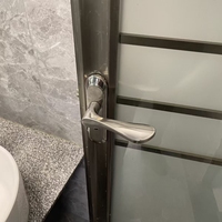 Serrure de sécurité en acier inoxydable pour salle de bain avec entraxe de 35-40 mm, sans clés, idéale pour hôtels, villas, appartements