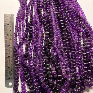 Collier de perles de melon en améthyste naturelle de qualité supérieure, pierres précieuses d'Afrique pour la fabrication de bijoux - Product Image 1