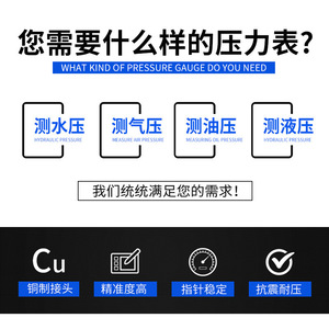 Manomètre analogique Y100 1,6 MPa pour la pression de l'eau et de l'air à usage industriel - Product Image 4