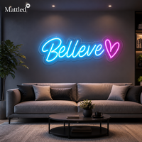 Enseigne néon « Believe Love », lumière LED néon alimentée par USB 5V, boîte à piles, décoration murale pour chambre à coucher, chambre de couple, décoration intérieure