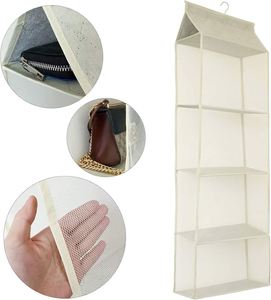 Classic Design Collapsible Fabric Storage Bag Transparent Visible Wardrobe Hanging Organizer for Carrying Purse & Clothes - Product Image 3