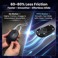 Patins de souris PTFE Ultraglide, points antidérapants, pieds de souris en UHMWPE résistants à l'usure, version silencieuse et fluide pour tapis de souris en tissu de verre