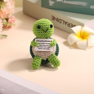 Tortue à énergie positive, mini tortue tricotée, tortue en crochet pour le soutien émotionnel, cadeau motivant, décoration de fête (vert) - Product Image 4