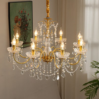 Lustre en cuivre de luxe français avec télécommande, luminaires suspendus de taille moyenne pour restaurant, hôtel, salon, chambre à coucher
