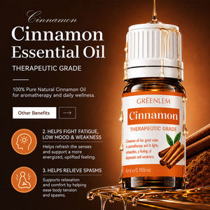 Huile essentielle de cannelle de qualité thérapeutique, huile aromatique naturelle pour diffuseur, massage, rafraîchit les sens, soulage les tensions corporelles, améliore l'humeur, OEM - Product Image 4