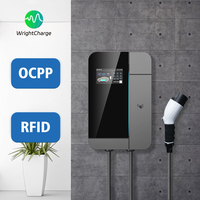 Cargador de Pared para Vehículos Eléctricos Tipo 1 Tipo 2 GBT J1772, Nivel 2 AC 9.6kW con WiFi, RFID, DLB, Certificado ETL para Uso en Casa y Garaje, WrightCharge