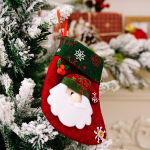 Youlun petites décorations de bas de noël pendentif de sac de bonbons pour enfants en forme de chaussette pour sac cadeau de scène de fête de vacances - Product Image 6