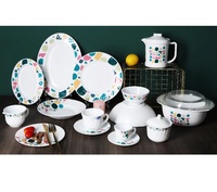 Service de vaisselle complet en verre opale blanc, 72 pièces, résistant à la chaleur, pour la table et les repas quotidiens