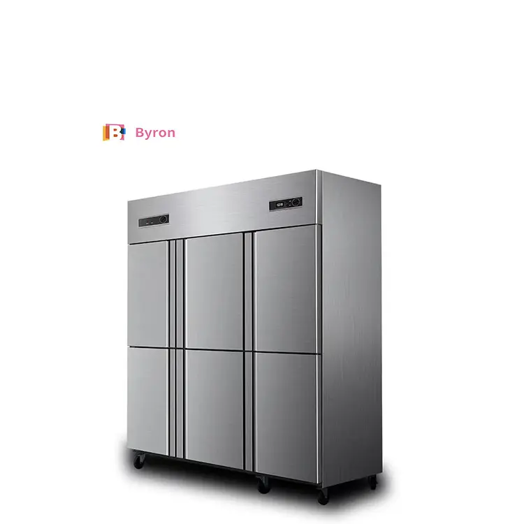 Restaurant Commercial Refrigerators Upright Freezer 4 Door Stainless Steel Refrigeration Equipment