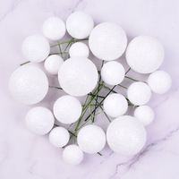 20 pièces de décorations de gâteau en fausse boules de tailles variées, dorées, argentées et violettes, en mousse, pour décorer les gâteaux d'anniversaire, de mariage et de fête, vente en gros