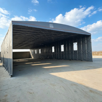 Tente à auvent coulissant rétractable personnalisable, abri extérieur mobile enduit de PVC, directement de l'usine pour entrepôt