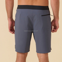 Shorts de bain respirants en maille pour l'été, technologie sans couture pour taille fixe, shorts de surf en spandex pour hommes, bleu marine