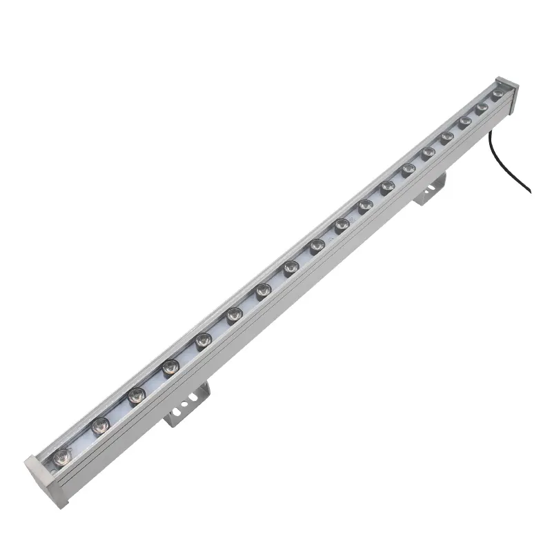 Lampu pencuci dinding Led RGB 1000MM 24w DMX 512 3 saluran atau 4 saluran IP65 aluminium Clear/ Bead/0-10V Controlled