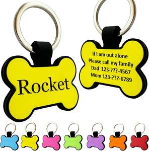 Collier gonflable en silicone et acier inoxydable avec <span class=keywords><strong>code</strong></span> QR imprimé en forme d'os pour chien et chat personnalisable - Product Image 4