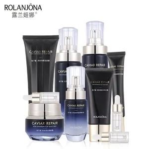 High Quality Private Label ROLANJONA Anti-aging Face Care Anti-wrinkle Firming RETINOL Caviar Polypeptide Skin Care Set 10 In 1