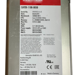 ใหม่เอี่ยมและของแท้ 100% C6920-1108-0050 Beck-hoff C69 ตู้ควบคุม ไดรฟ์พีซีอุตสาหกรรม - Product Image 1