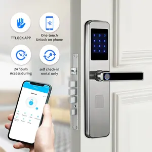 Smart Remote Control Ble Wifi Biométrico Fingerprint Segurança Tuya Smart Locks Cartão Chave Elétrica Digital Door Lock