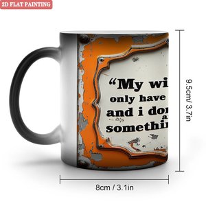 Taza de cerámica negra esmerilada de 11 oz, taza mágica que cambia de color con el calor, para reuniones de amigos y fiestas. - Product Image 1