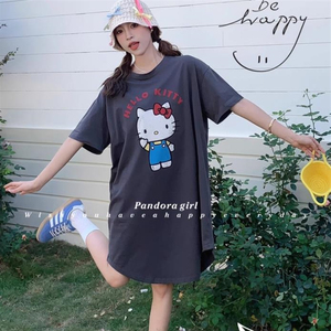 Set <span class=keywords><strong>Pigiama</strong></span> Estivo da <span class=keywords><strong>Donna</strong></span> Carino <span class=keywords><strong>con</strong></span> Maniche Corte, Gonna in Maglia Rossa <span class=keywords><strong>con</strong></span> Scritta KT, <span class=keywords><strong>Pigiama</strong></span> Termico in 3 Colori per Casa - Product Image 4