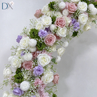 Backdrop Bunga Artifisial Lavender Pink Hijau Putih Bentuk U untuk Dekorasi Pesta Pernikahan Grosir