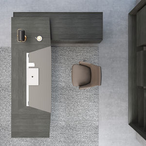 Escritorio Ejecutivo de Lujo Ergonómico Convertible de Alta Tecnología con Chapa de Madera de Roble <span class=keywords><strong>Romano</strong></span> MDF para CEO/Jefe, Diseño Moderno, Fácil Montaje - Product Image 3