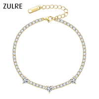 Bracelet en or 14 carats plaqué or, chaîne et maillons, bijoux fantaisie, bracelet complet en moissanite en forme de cœur, cadeau avec certificat
