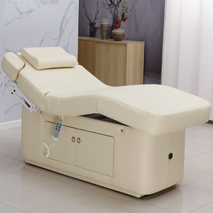 Cama de Salón de Belleza de Lujo en Color Beige, con 2 Motores Eléctricos, Mesa de Masaje, Silla Cosmética para Spa Facial - Product Image 2