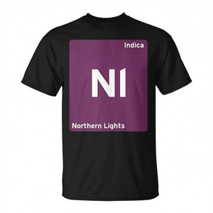 Camiseta Northern Lights Indica Strain de algodón negro, corte unisex - Product Image 2