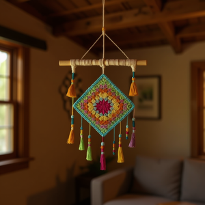 Anello quadrato in metallo ILAN da 20 cm per macramè, decorazioni per la casa - Product Image 3