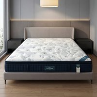 Matelas hybride King en mousse respirant et rafraîchissant, tissu tricoté, confort pour couple, chambre à coucher, durable, polyester, fermeté moyenne, hôpital, école