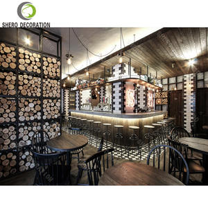 Comptoir de travail pour café de luxe, design de section café, doré, de haute qualité, avec cloison en métal, décoration, mobilier de café - Product Image 4