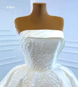 Jancember ARSM67214 abito da sposa in <span class=keywords><strong>raso</strong></span> lungo da donna <span class=keywords><strong>bianco</strong></span> abito da sposa - Product Image 3