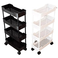 Étagère de rangement multifonctionnelle en plastique pour cuisine et salle de bain, chariot étroit et compact, étagère de rangement sur pied pour toilettes et lavabo, pour espaces étroits
