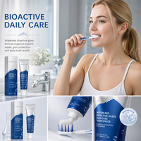 Dentifrice en verre bioactif sans eau, marque privée OEM, sans fluor, protection des gencives, réparation de l'émail, soin buccal quotidien 120g