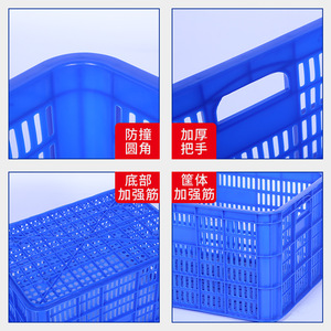 Blue Plastic Turnover <b>Basket</b> 610x420x320mm Mesh Rectangular For <b>Eggs</b> Vegetables Clothing Eco Friendly PE Material - Product Image 4