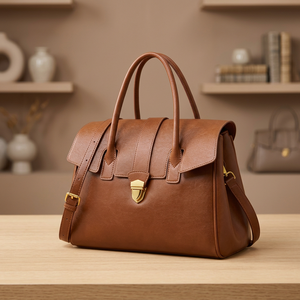 Pochette tendance pour femme en cuir véritable avec fermeture éclair, écologique, durable, élégante, souple, légère, grande capacité, imperméable - Product Image 3