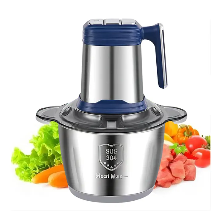 home kitchen 2L 3L bowl cutter automatic vegetable food chopper mincer machine electric stainless steel meat grinder slicer