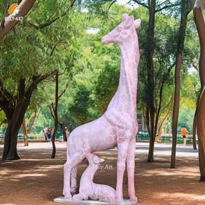 Hand Carved Customized Stone <strong>Animal</strong> Statue Marble Giraffe Sculpture for Sale - Product Image 2