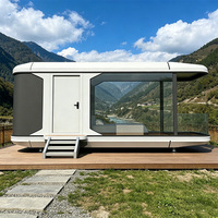 Capsule spatiale de luxe en alliage d'aluminium haute résistance de 20 pieds, maison préfabriquée, cabane Apple, pod de jardin modulaire pour jardin moderne