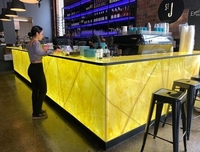 Dalles de pierre artificielle transparentes de haute qualité, panneaux translucides, pierre artificielle onyx rétroéclairée pour comptoirs de bar