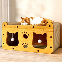 Nouveau grattoir pour chat intégré avec nid, style japonais, en panneau de densité et carton ondulé, utilisable toute l'année, pour salon, sans déversement.