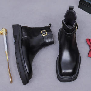 Botas de Diseñador ASTON M.JAZZ 2025, Estilo Chelsea con Cordones, Piel Vacuna, Casuales de Negocios, Plataforma, Patchwork, Ligeras, Antideslizantes - Product Image 1